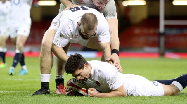 Ben Youngs scores for England in Cardiff