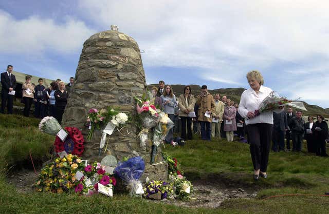 Chinook disaster memorial cairn