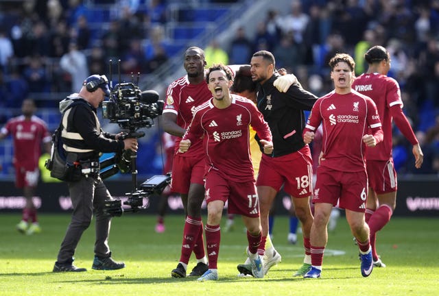 Liverpool players celebrate