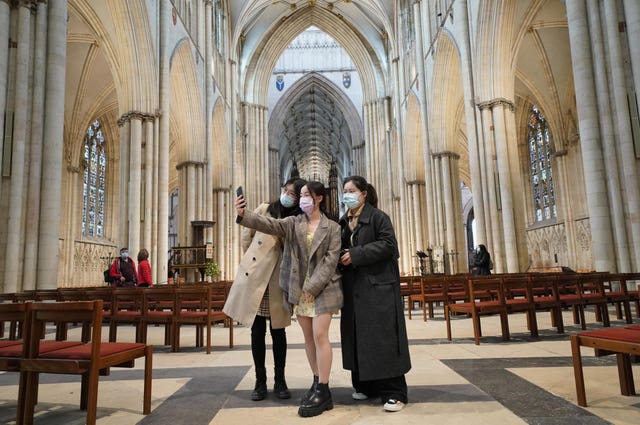 York Minster was a draw for visitors on the day lockdown eased (Danny Lawson/PA)