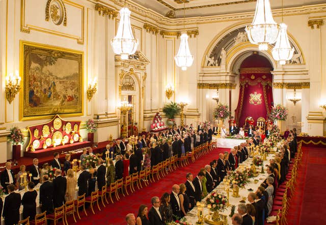 The ballroom during a state banquet