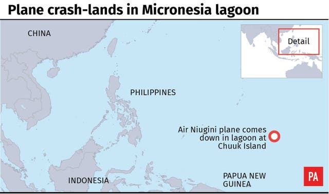 Plane crash-lands in Micronesia lagoon