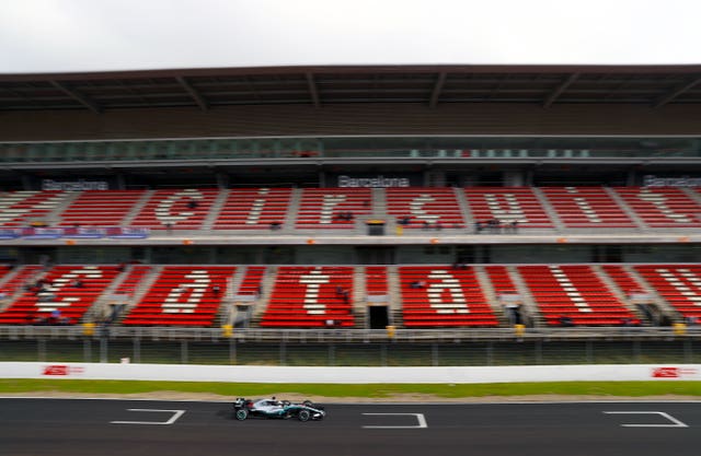 Hamilton in action during the opening pre-season Formula One test