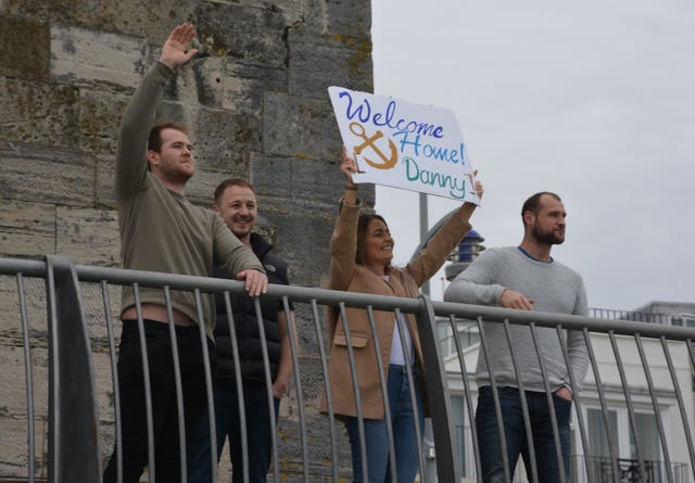 Ellis Chwarszczynski waves home his boyfriend