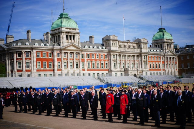 Military veterans take part in the Scots Guards’ Black Sunday Parade