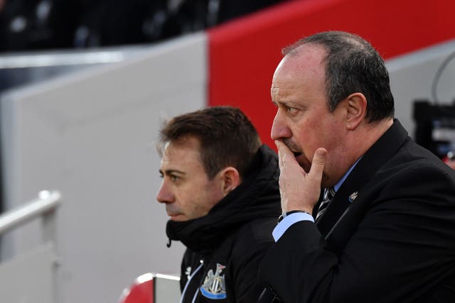 Newcastle boss Rafael Benitez, who managed Liverpool from 2004 and 2010, had little to cheer as on his return to Anfield (Anthony Devlin/PA)