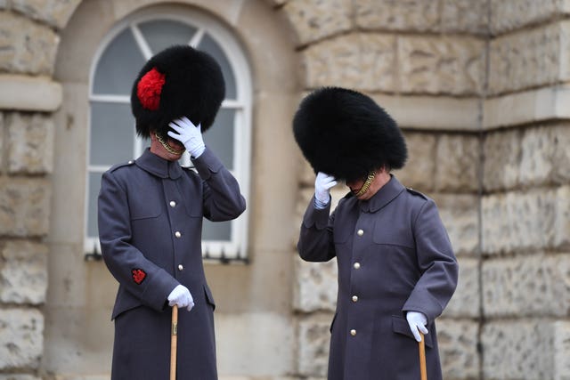 Members of the Household Cavalry prepare Horse Guards Parade