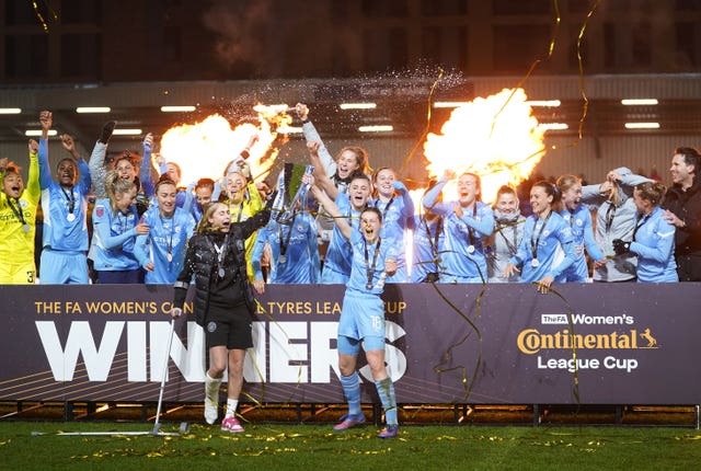 Chelsea v Manchester City – The FA Women’s Continental Tyres League Cup – Final – Cherry Red Records Stadium