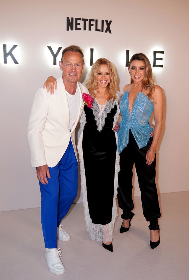 Jason Donovan with Kylie and Dannii Minogue