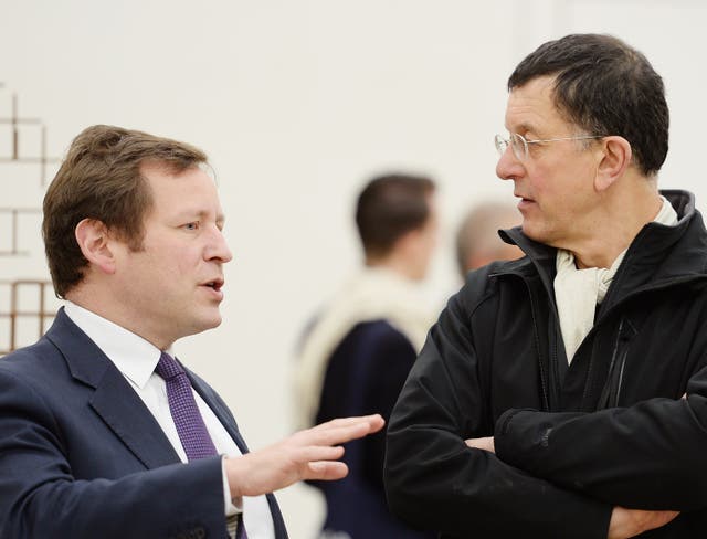 Former culture minister Ed Vaizey and sculptor Antony Gormley
