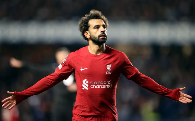 Liverpool’s Mohamed Salah celebrates