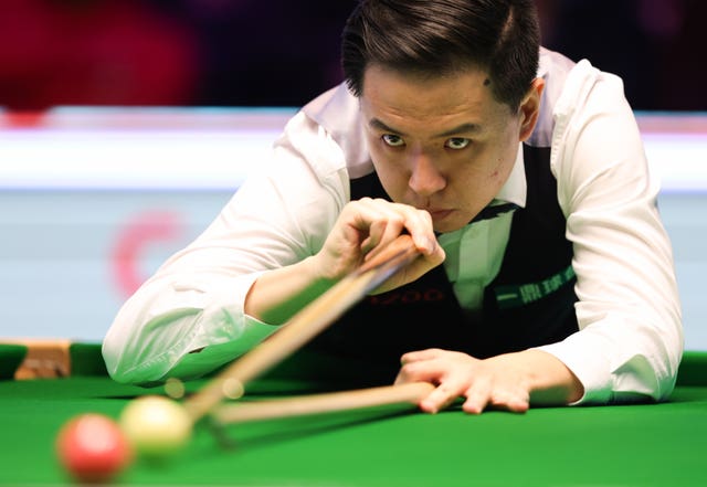 China's Xiao Guodong in action at the UK Snooker Championship in York