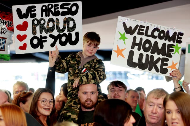 Irish Defence Forces homecoming at Dublin Airport