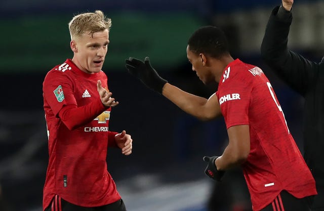 Donny van de Beek last started against Everton in the Carabao Cup on December 23