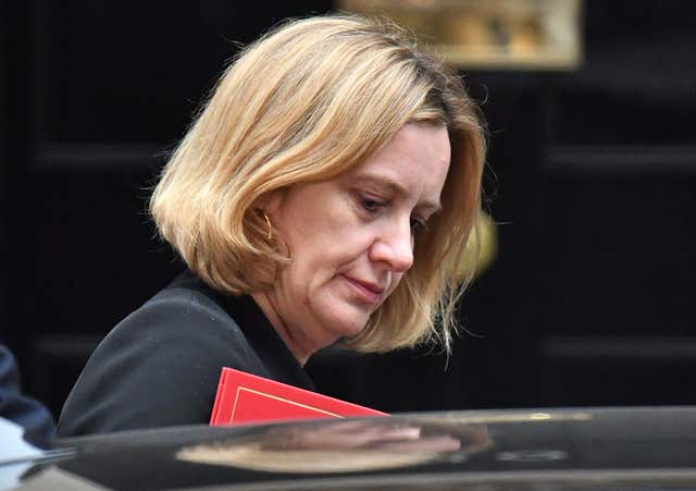 Former home secretary Amber Rudd (Dominic Lipinski/PA)