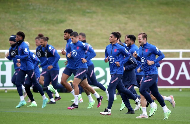 England players during a training session at St George’s Park