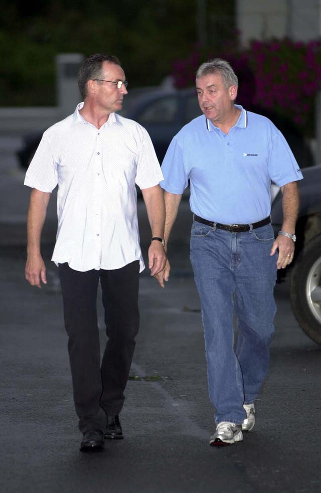 Gerry Kelly, left, with fellow Maze escapee Brendan ‘Bik’ McFarlane in September 2003