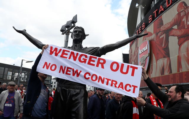 Calls for Wenger to leave came to a head last season but he signed a new two-year contract.