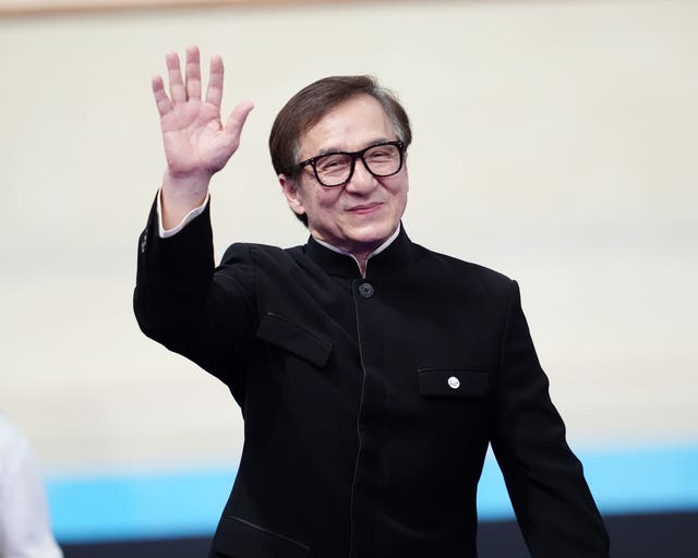 Jackie Chan at the national velodrome in Paris