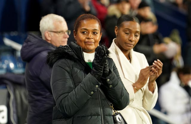 Cyrille Regis wife, Julia Regis (left) and daughter Michelle Regis during a match at The Hawthorns