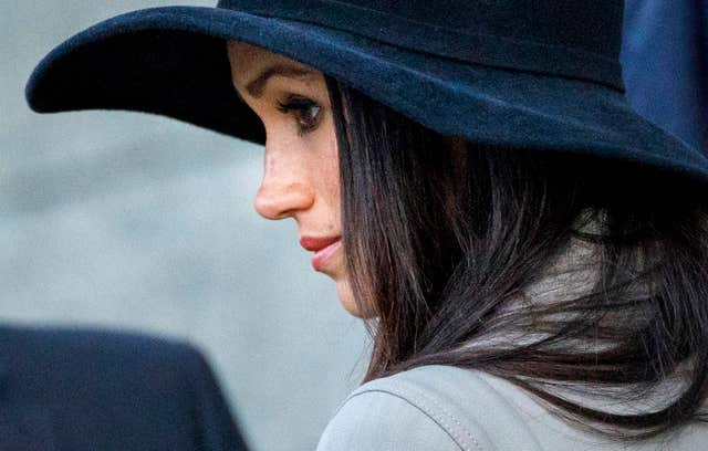Meghan Markle appeared closes to tears during the service (Tolga Akmen/PA)