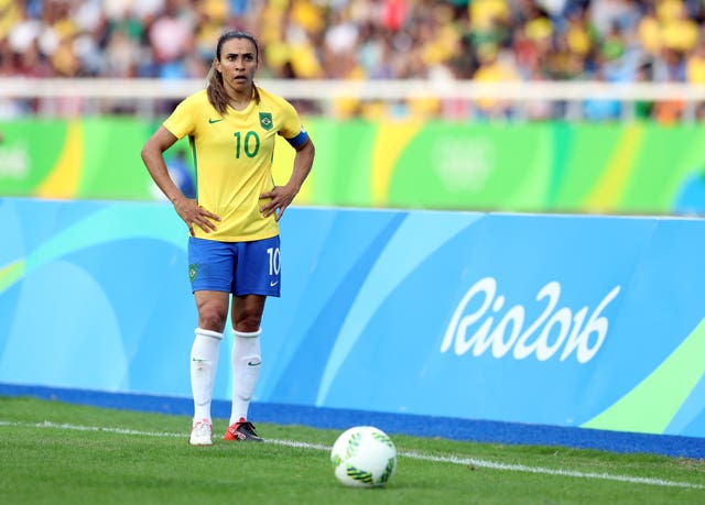 Marta in action for Brazil. (PA)