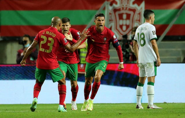 Cristiano Ronaldo (centre) got Portugal out of jail against the Republic of Ireland in Faro