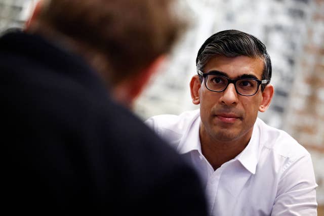 Rishi Sunak looks thoughtful in a media interview during General Election campaigning
