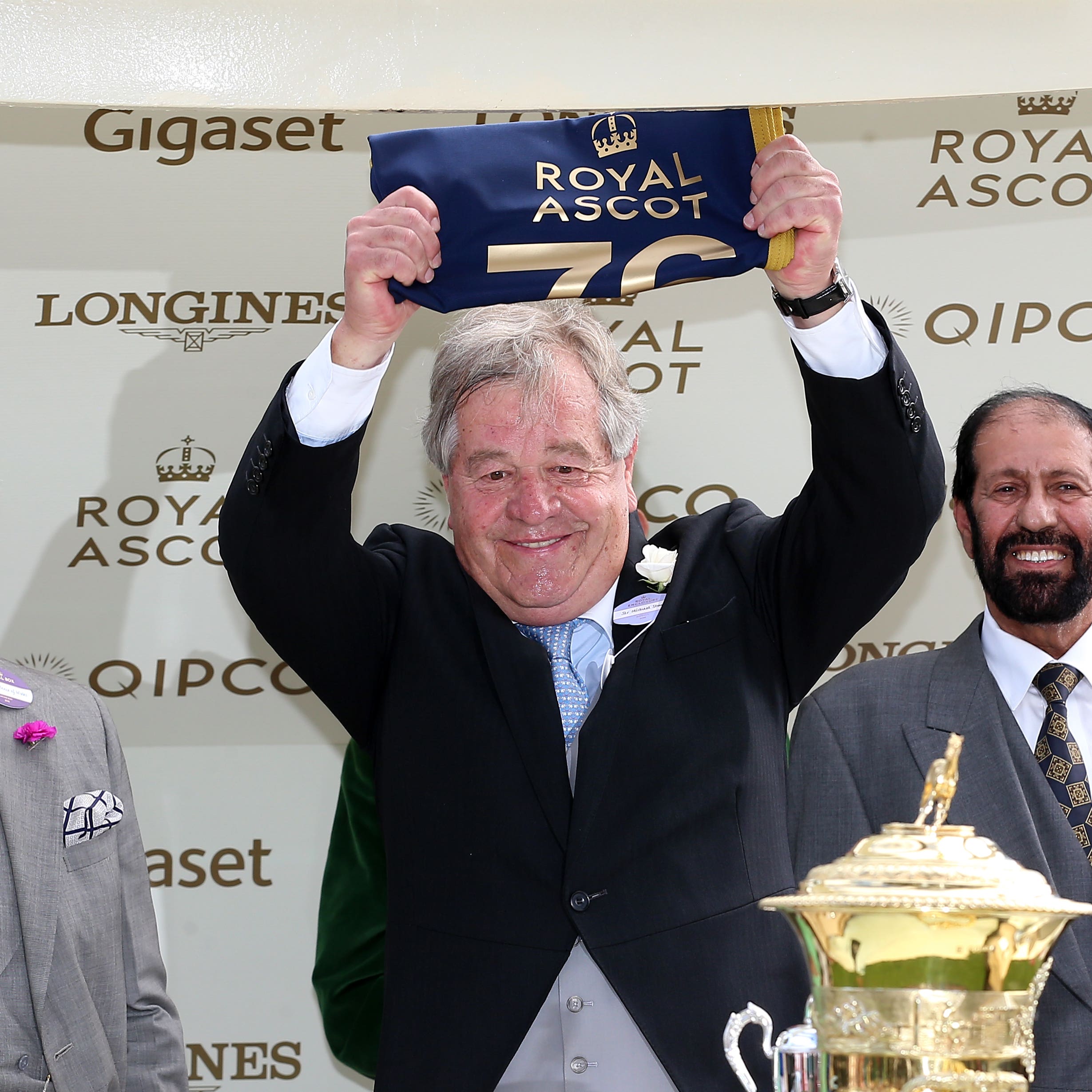 A jubilant Sir Michael Stoute following his record-breaking success at Royal Ascot