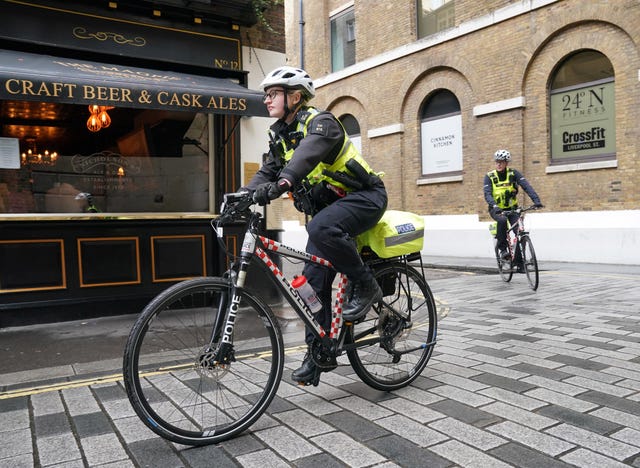 Two officers from the City of London Police Cycle Team