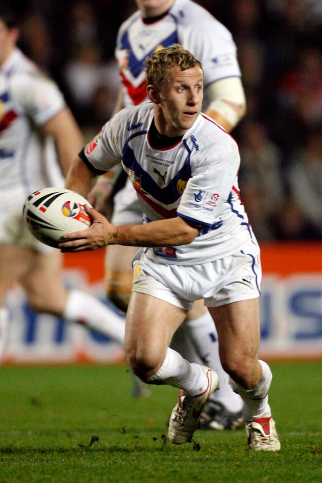 Rob Burrow playing for Great Britain
