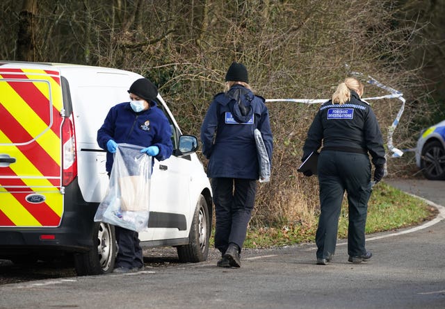 Police at Gravelly Hill in Caterham