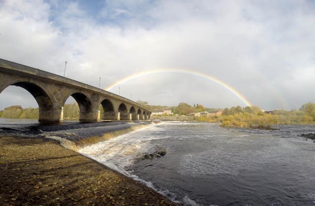 Hexham Weir as the River Tyne (Tom White/PA)