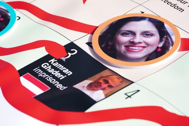 Detail of the giant snakes and ladders game in Parliament Square 