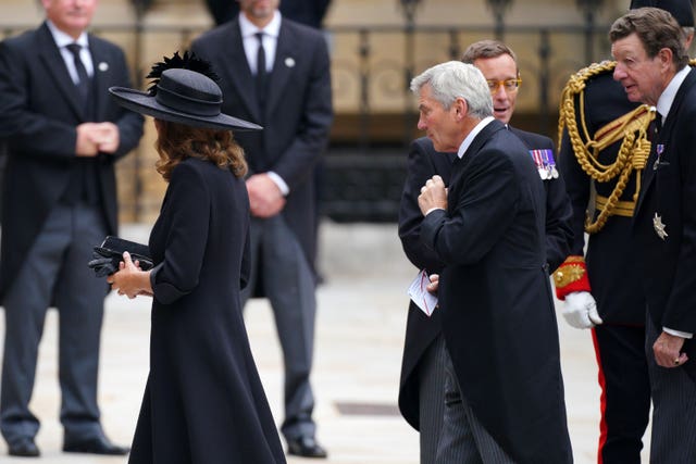 Carole Middleton and Michael Middleton arriving at the State Funeral of Queen Elizabeth II