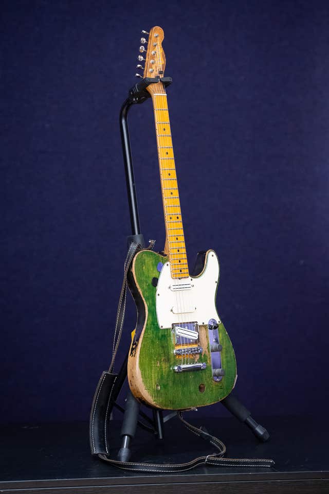 Francis Rossi of Status Quo’s green Fender Telecaster guitar