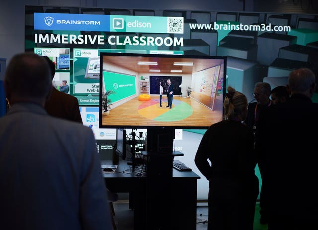 Exhibitor Brainstorm showcasing its immersive classroom technology at ExCeL London