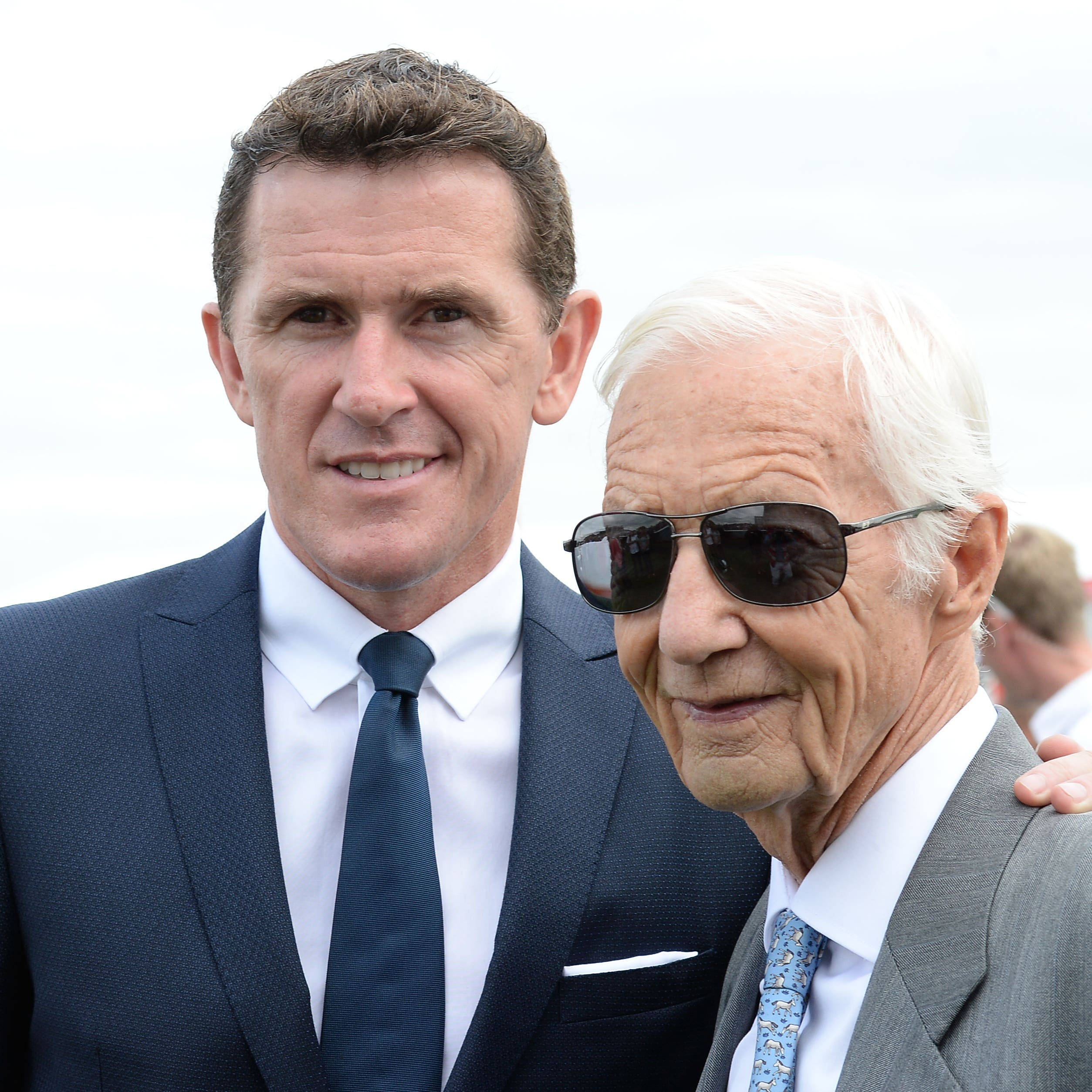 Lester Piggott with Sir Tony McCoy in 2016