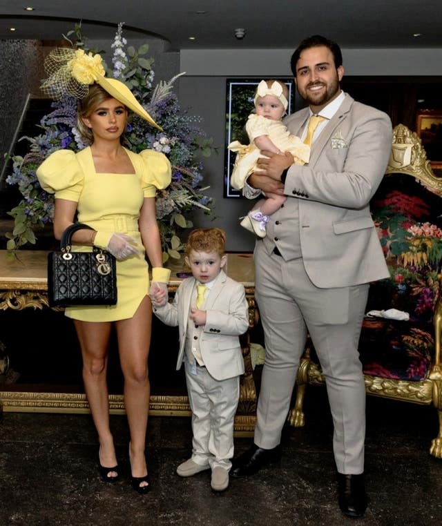 Peter Maughan with his mother Hayley Maughan, father Lovell Mahon and sister Annarica Maughan