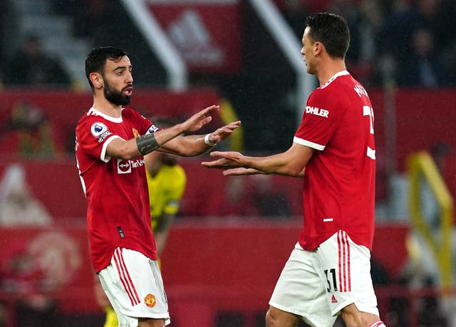 Bruno Fernandes, left, opened the scoring