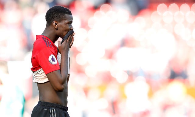 Pogba after United's 2-0 home loss to Cardiff in 2019 (Martin Rickett/PA).