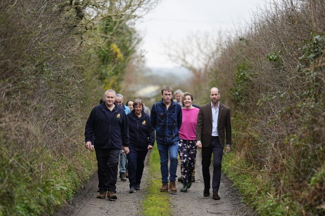 The Prince of Wales, known as the Duke of Cornwall while in Cornwall, at the Gear Farm Pasty Company, a family-run farm known for producing traditional Cornish pasties in St Martin, Helston, as he visits Cornwall for St Piran’s Day