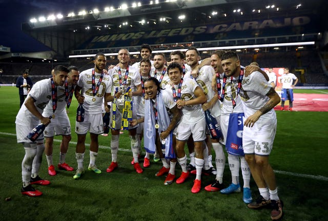 Leeds lifted the Championship title at an empty Elland Road