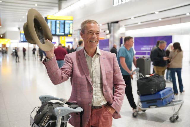 Nigel Farage arrives at Heathrow Airport, following his appearance on ITV's I’m A Celebrity ... Get Me Out Of Here! 
