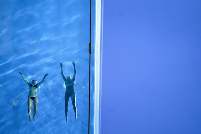 Sky Pool swimmers