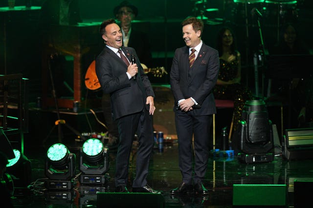 Ant and Dec on stage during the event 