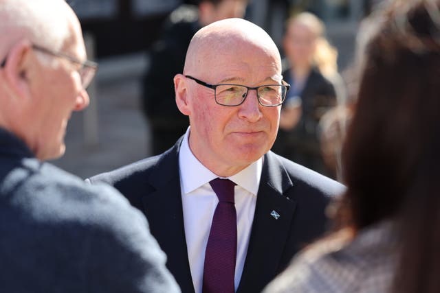 First Minister and SNP leader John Swinney during campaigning in Stirling