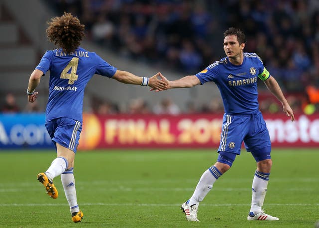 Luiz, left, and Lampard were team-mates at Chelsea