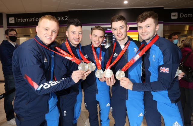 Team GB Medallists arrive at Edinburgh Airport