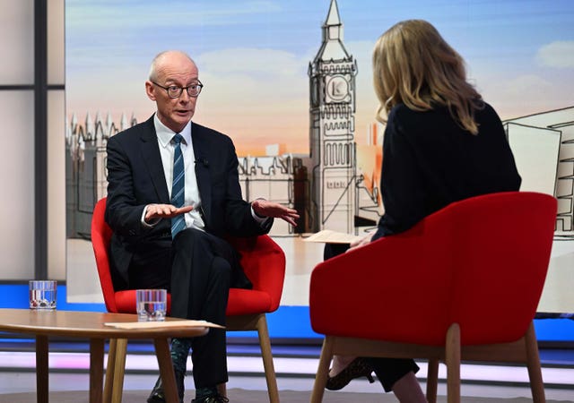 Pat McFadden being interviewed by Laura Kuenssberg